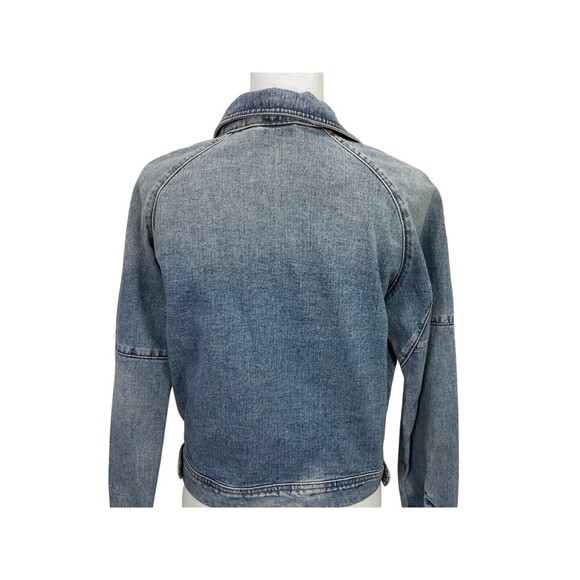 Zara Denim Jacket Womens Size L Western Casual Light Wash - Picture 3 of 6